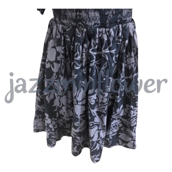 Free people dark navy blue dear delilah puff sleeve smocked babydoll mini dress - Picture 7 of 16